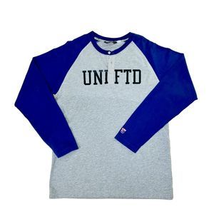 Undefeated Baseball Shirt Size Large Blue  Grey